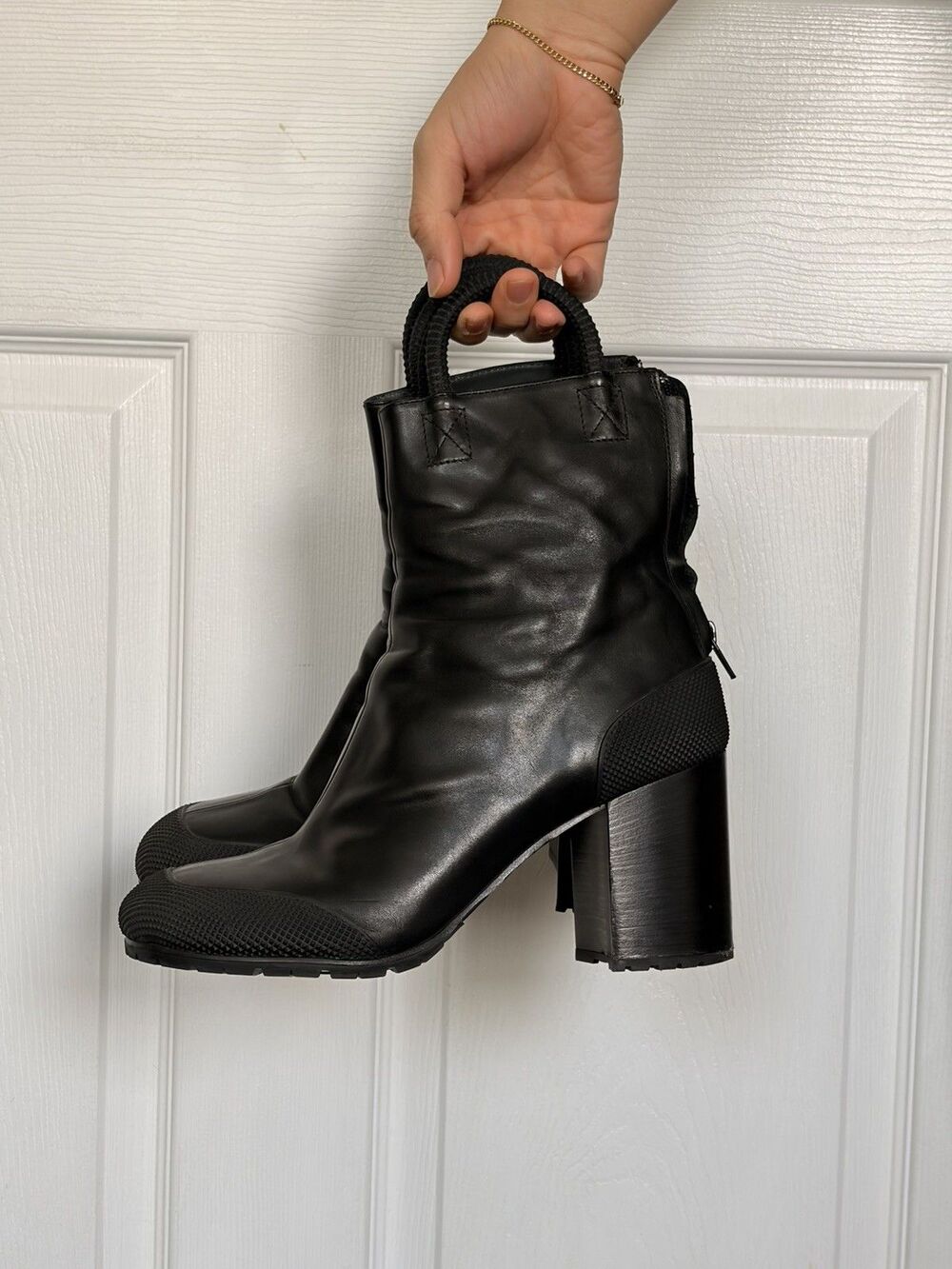 $550 Random Identities Black heel boots By Stefano Pilati size EU 41